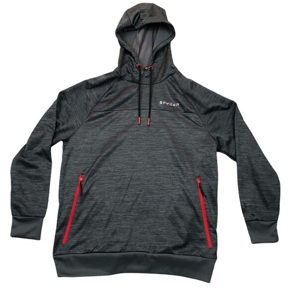 Spyder Active Mens Hoodie Sweatshirt Large Pullover Activewear Workout Gray - Picture 1 of 12